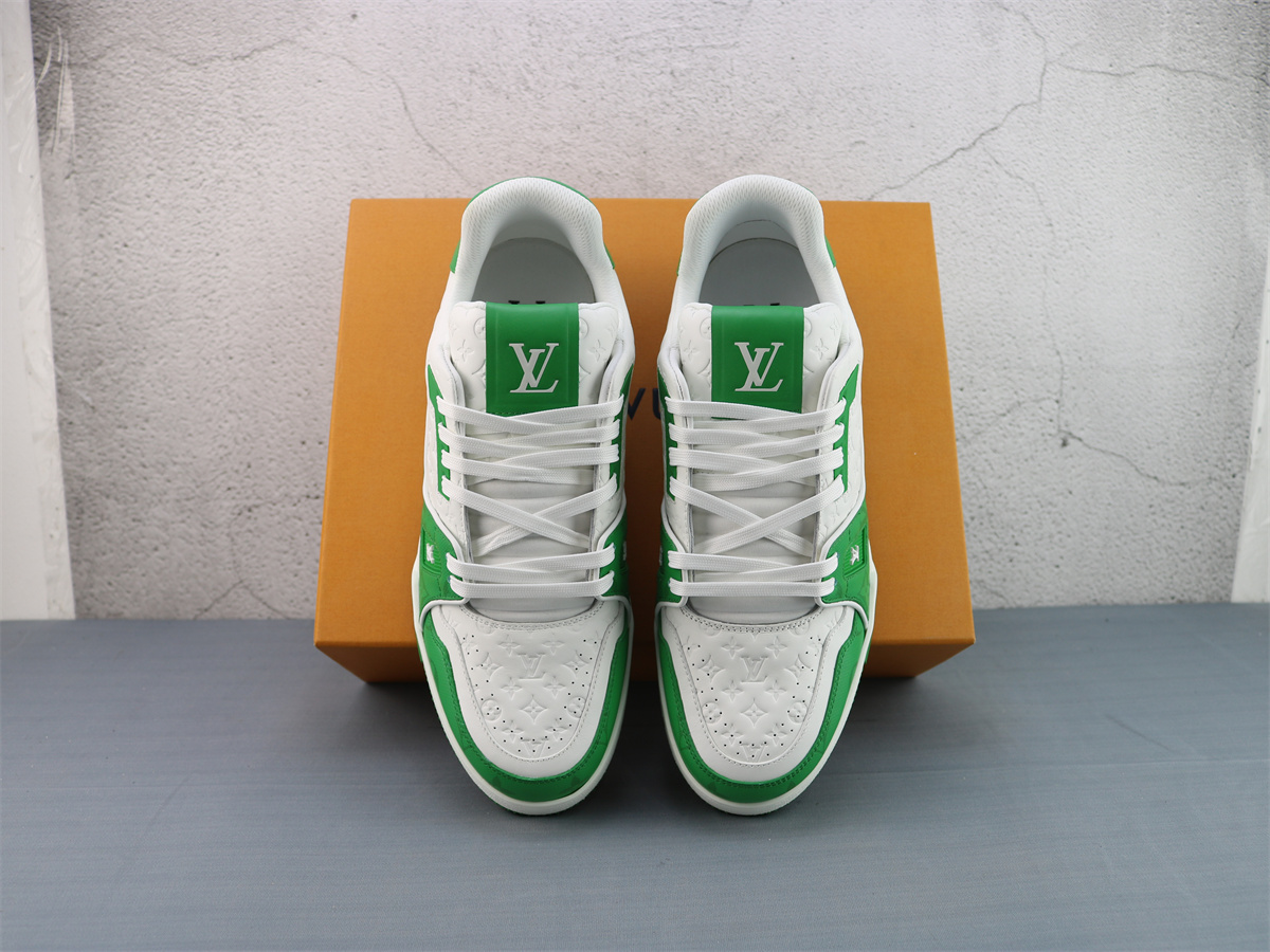 LV Trainer Sneaker White Green